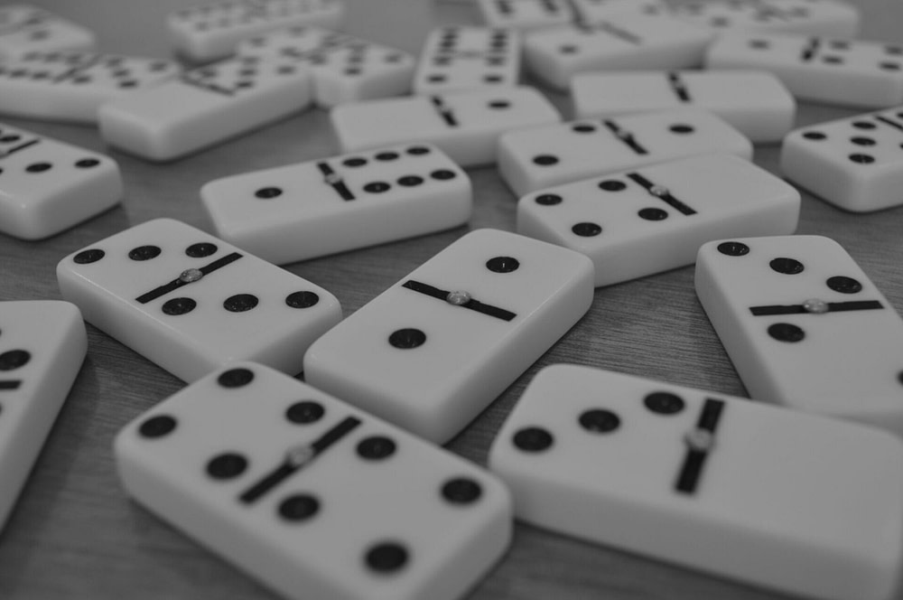A bunch of dominos, which can be used to play games with children while practicing music